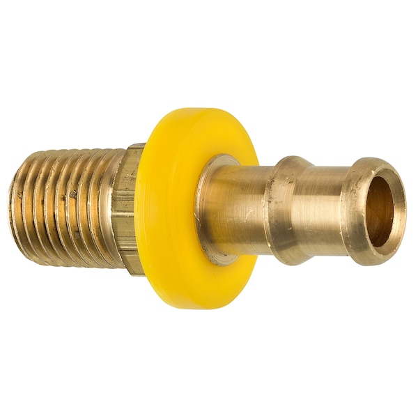Ags Brass Push-On Hose Fitting, 3/8 Hose, Male (1/4-18 NPT), 1/bag PHF-14B - main